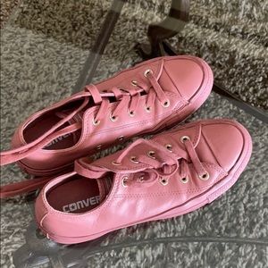 Pink Leather Converse